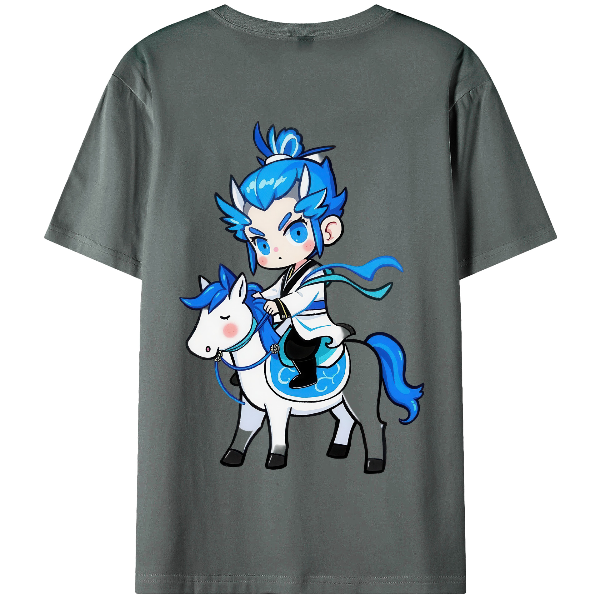 （画像用） Ne Zha 2 ナタ 魔童の大暴れ 綿100％半袖Tシャツ（背面プリント）
